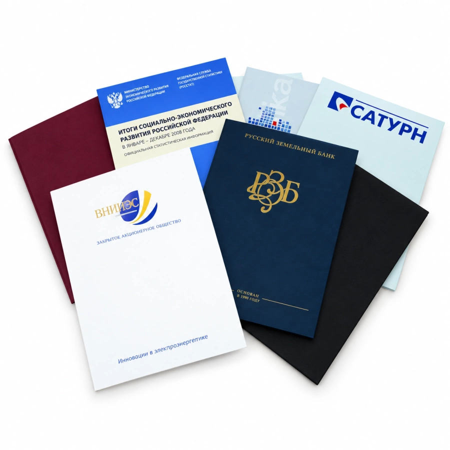 Папки для документов с фирменной печатью